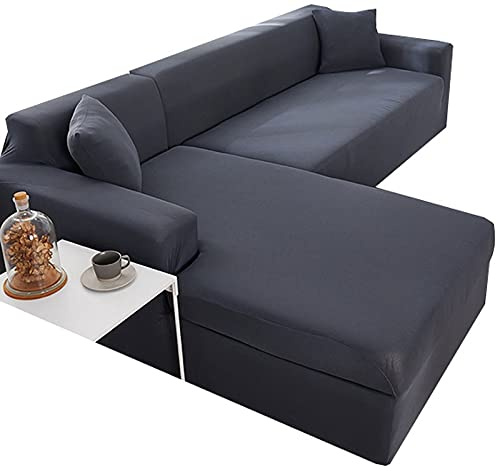 uyeoco Sofabezug Couchbezug Sofa Überwurfdecke L Form/U Form/Ecksofa 3/2/4 Sitzer Sofahusse Beige/Grau rutschfest Sofa Abdeckung Hund Katze Sitzflache Sofaschoner (Color : A, Size : 235-300cm)