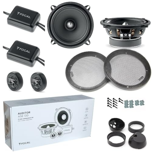 KIT Set FÜR Focal Auditor ASE-130 ASE130 1 2-Wege-Kit 5 13 cm, 50 Watt RMS 100 Watt Max, mit 2 Tieftönern 2 Hochtönern 2 Frequenzweichen, Auto, 4 Ohm, SPL, paarweise + kostenlose Gitter und Zubehör