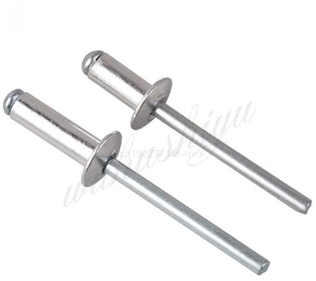 50/100 Stück M2,4 M3,2 M4 M5 GB12618 Aluminium-Pilzkopf-Bruchdorn-Blindnieten Nagelnieten für Möbel, Autos, Flugzeuge, M2,4 x 6 mm, 50 Stück