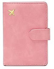 PORRASSO Reisepasshülle Reisezubehör mit RFID-Blocker Schutzhülle Tasche für Kreditkarten PU Reisebrieftasche Reisepass Organizer Herren Damen Passport Holder Rosa