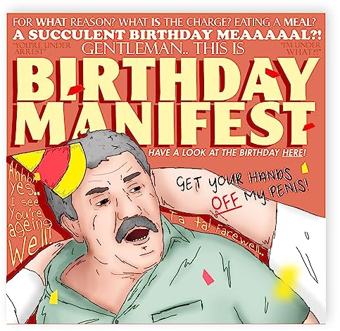 NotNiceThings Democracy Manifest Birthday Card, Succulent Chinese Meal, Funny Birthday Card, Greetings Cards for Him, For Her, Get Your Hands off, Gift
