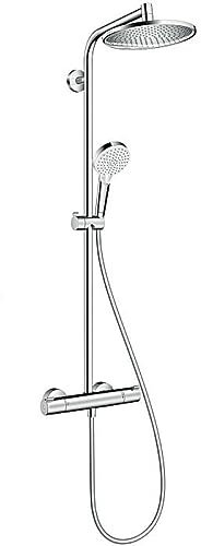 Colonne de douche thermostatique HANSGROHE Crometta S 240 EcoSmart chromé + tablette AddStoris