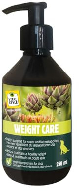 VITALstyle Weight Care - Ergänzung Hund - Unterstützung des Zucker- und Fettstoffwechsels - Mit u.a. Mariendistel & Magnesium - 250ml