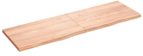 vidaXL Encimera de Baño, Tablero Plegable de Mesa, Encimera de Estantería Escritorio, Encimera para Armario, Madera Maciza Tratada Marrón Claro