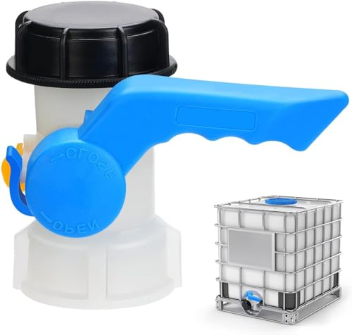 Noosverl IBC Tankzubehör - Universal Klappenventil DN40 (62mm) Absperrhahn Adapter für Wasserbehälter