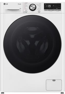 LG AI DD F4R7009TSWB - Lavadora de 9 kg, de carga frontal, serie R7, lavadora clase A -10%, 1400 rpm, TurboWash 360, vapor en 7 programas, Wi-Fi, instalación gratuita, color blanco