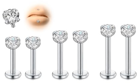 AVYRING 20G 18G 16G Durchsichtig Acryl Bioflex Tragus Piercing Lippenpiercing Labret Medusa CZ Piercing Stud Helix Ohr Piercing