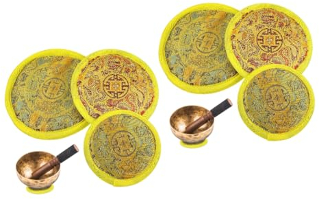Abaodam 6stücke Tibetische Klangschalen-matten Mit Stickmuster Meditationsunterlage Für Klangschalen Bodenkissen Und Teetassen Für Yoga Und Entspannung