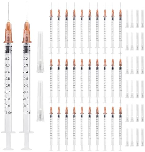 30 Stück Spritzen 1 ml - Plastiktube Einwegspritzen Klein Dosierspritzen Liquid Spritzen mit Unabhängigen Siegeln