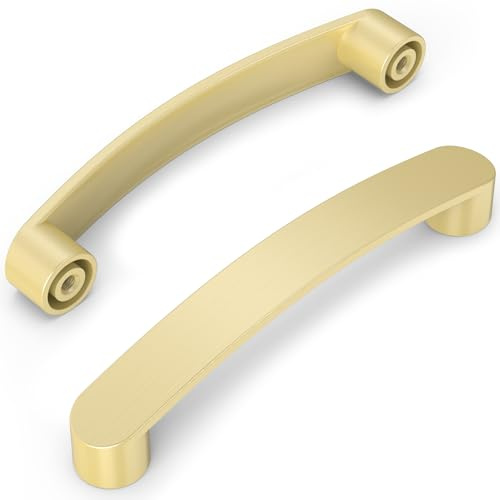 FURNIWARE 10 Stück Möbelgriffe 128mm Lochabstand Schrankgriffe Küchengriffe Messing Griffe Möbel Schubladengriffe Griffe für Küchenschränke Schränke Schubladengriffe