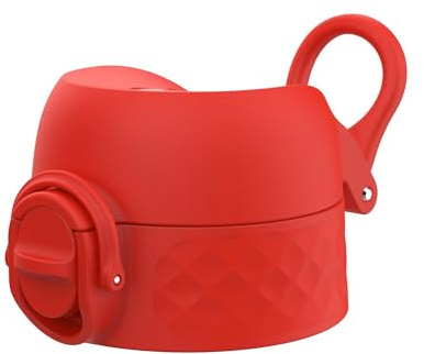 ION8 Leak Proof Replacement OneTouch 2.0 Water Bottle Lid, Leak Proof, Easy to Open, Secure Lock, Dishwasher Safe, BPA Free, Hygienic Flip Cover, Carry Handle, Easy Clean, Small, Red