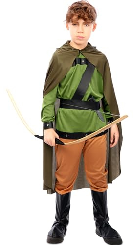 Krause & Sohn Robin Hood Kostüm Jäger des Waldes für Kinder 5-12 Jahre grün Märchen Fasching Karneval (5-6 Jahre)