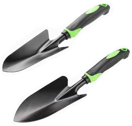 Gartenschaufel Zum Anpflanzen und Verpflanzen, Klein Gartenschaufel Set, Blumenkelle, Handschaufel für Garten, Kübel, Balkonkästen, Beete(Color:Schwarz Grün)