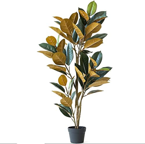 CWCQGH Perfekter realistischer künstlicher Baum, Gummibaum, begrünender Kunstbaum, Moderne Heimdekoration, Kunstpflanzen, 49,2 Zoll