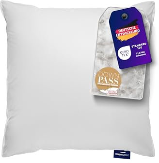 Traumnacht Feather-Flex - Almohada de 3 cámaras con 40% de Plumas y 60% de plumón, 80 x 80 cm, Certificado Öko-Tex, producido según el estándar de Calidad alemán