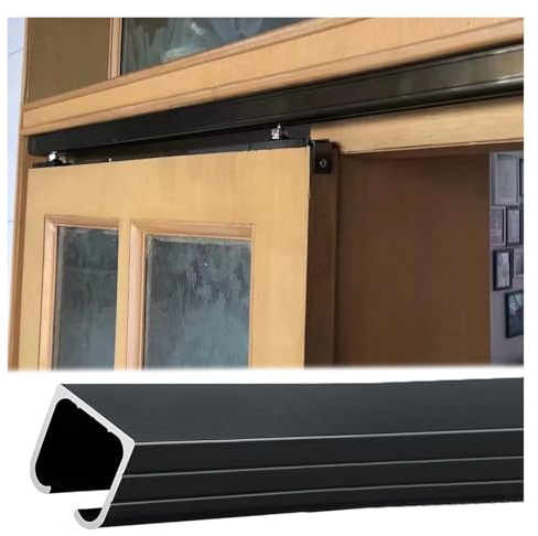 Sliding Door Track Kit for Concealed Cabinet Doors, Invisible Ceiling & Wall Mount for 30-50mm Thick Doors, 11.5ft (3.5m) - Perfect for Modern Spaces