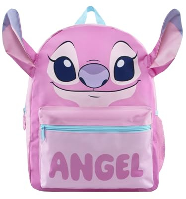 Disney Zaino Stitch, Angel Zainetto Bambina Orecchie 3D, Borsa Stitch Bambina, Borse Bambina Angel, Taglia Unica Rosa