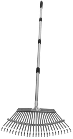Mipcase Rastrello Per Foglie in Metallo Rastrello Mano Per Giardino e Stretto Con Denti Attrezzo Da Giardino Regolabile Per Diserbo e Raccolta Portatile e Facile Da Riporre