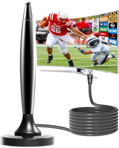 TV Antenna for Smart TV Indoor/Outdoor,Portable ATSC Freeview HDTV Antenna Long Range Reception for Local Channels 4K 8k 1080P, Easy Installation with Strong Magnetic Base All Tvs,14.5ft Coax Cable