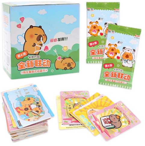 MIFKLMV Anime Trading Cards Pack Capyybara Collectible Cards Game Booster Pack Game Card Box,Anime Photo Card Cool Animes Card Game for Kids and Adults(32 Packs,5 Cards/Pack)