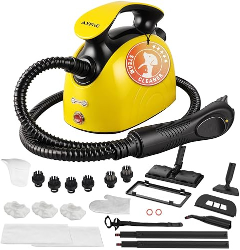 Axfive 4.5Bar High Pressure Steam Cleaner, 248°F High Temp Handheld Steamer for Home, 21-Piece Accessories Set, Chemical-Free Multi-Purpose Steamer for Floors, Oven, Kitchen, Window, Toilet & Car