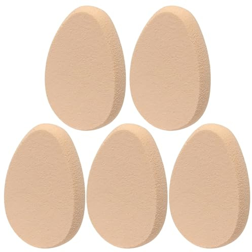 Pulver puff 5 st mjuk makeupsvamp, återanvändbar inställning pulver puff våt torr användning vattendroppsformad svamp för ansikte lös makeup