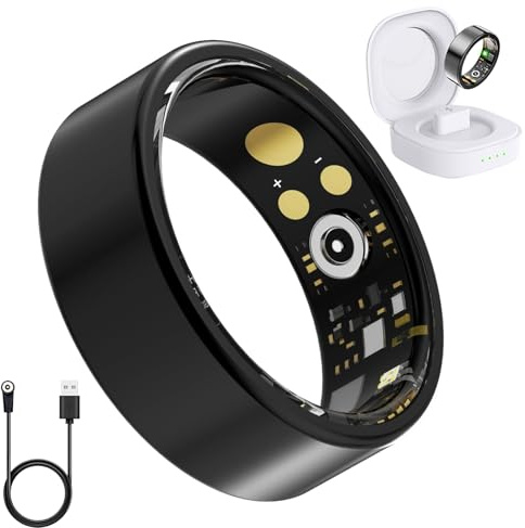 SEEVEN Anello intelligente per donne e uomini, anello adatto con frequenza cardiaca, ossigeno nel sangue, HRV, monitoraggio del sonno, stress, contapassi, anelli fitness impermeabili IP68 per iPhone e