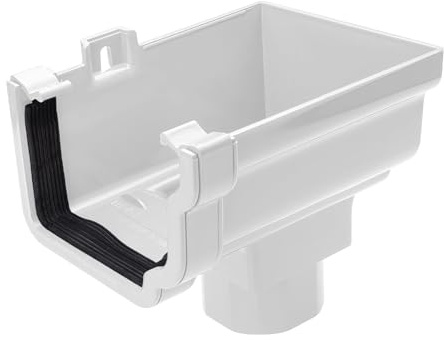 Kayflow Ogee 120mm Gutter Stopend Outlet (Right) - White