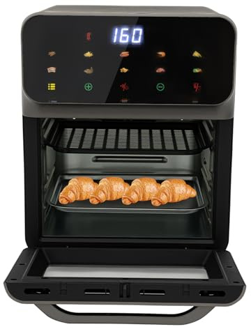 Four électrique de 13 l, 1350 W, avec réglage de la température jusqu'à 200 °C, minuterie 15 à 60 min, 2 plaques de cuisson, four de table compact, pour pizza, pain, gâteau, viande, toast et légumes
