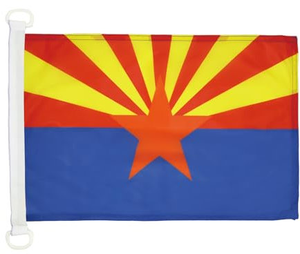 AZ FLAG Bandera Nautica de Arizona 45x30 cm - Pabellón de Conveniencia Americana de Arizona - EEUU 30 x 45 Cm, Bandera de Barco con anillas