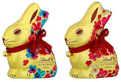 Lindt Goldhase Blumen Edition - Premium Vollmilch-Schokolade zu Ostern, 4er Pack (4 x 200 g)