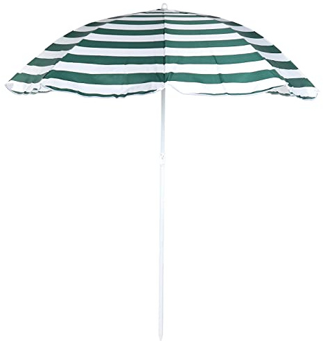 Unibos 1.8m Cotton Beach Umbrella Parasol Sun Shade Protection Garden New