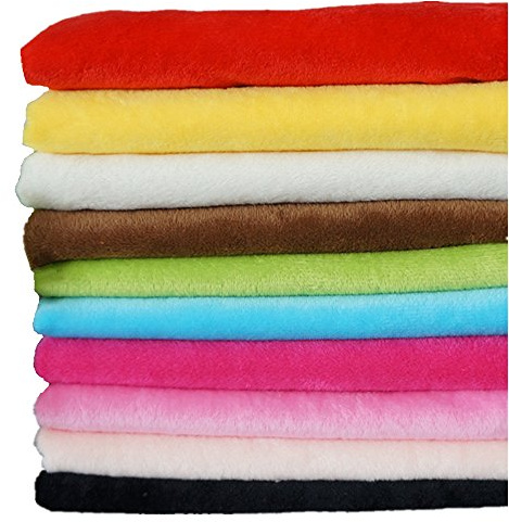 RayLineDo® 10 STÜCKE 50 * 50 cm Einfarbig Gestrickte Panne Samt Stoff Anti Pille Stoff Patchwork Polyester Fleece Tuch Für DIY Nähen Handgemachte Puppen