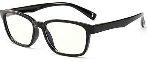 JUSLINK Flexible Kids Blue Light Blocking Glasses for Boys and Girls Age 3-12(1Black)