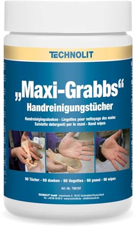 TECHNOLIT Maxi-Grabbs Lot de 90 lingettes nettoyantes pour les mains