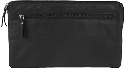 LEAS Banktasche & Geldtasche mit RFID Schutz gegen Datendiebstahl in Echt-Leder, schwarz - Special-Edition