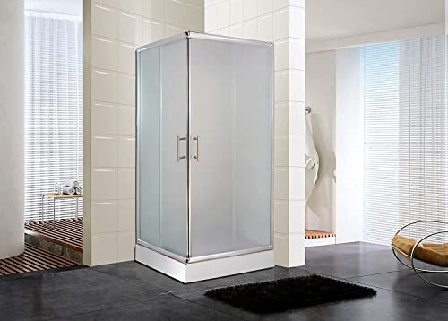BOX DOCCIA CABINA BAGNO 70X100 CM VETRO OPACO TRASPARENTE SCORREVOLE ANGOLARE - OPACO