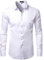 PARKLEES Men's Slim Fit Formal Long Sleeve Casual Business Party Dress Shirts with Chest Pocket White M