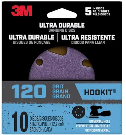 3M DISC5IN10PK120 Sanding Discs, 120 Grit, Purple