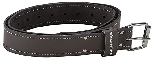 WrightFits Heavy-Duty Leather Tool Belt for Men & Women – Premium Cowhide Adjustable Work Belt (30–45”) for Tool Pouches, Holsters & Holders – Construction, DIY & Trade Use