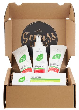 Genussleben Box mit LR Aloe Vera Concentrat Gel 100ml, Emergency Spray 150ml, Propolis Creme 100ml und Zahncreme 100ml
