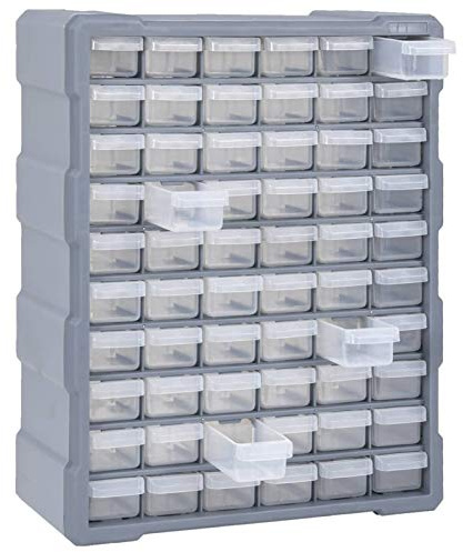 Tidyard Multi-Schubladen-Organizer mit 60 Schubladen Sortierkasten Sortimentskasten Sortimentskoffer Sortimentsbox Kleinteilemagazin Aufbewahrungsbox Werkzeugschrank Bastelbox 38x16x47,5 cm