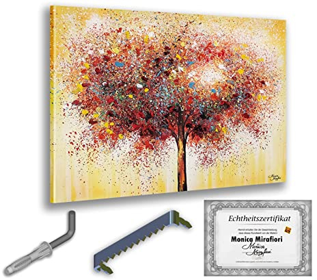 Monica Mirafiori I 100% HANDGEMALT I Gemälde Tree of the Year 100x70cm | Gemälde Handgemalt | Acrylgemälde | Sehr Großes Acrylbild I Moderne Kunst I Kunstbilder