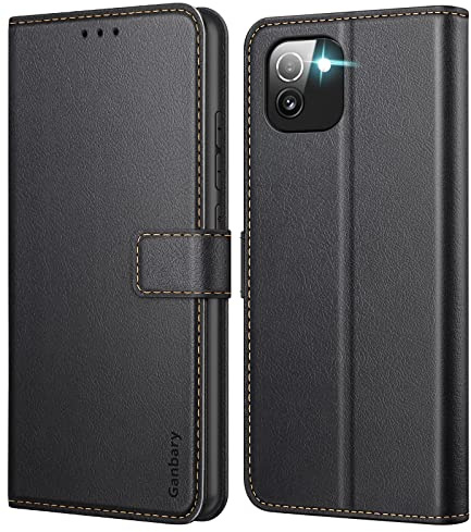 Ganbary Handyhülle für Samsung Galaxy A03 Hülle (Nicht für A03s), Premium Leder Klapphülle [Kartenschlitzen] [Magnetverschluss] [Standfunktion] kompatibel mit Samsung Galaxy A03 Schutzhülle, Schwarz