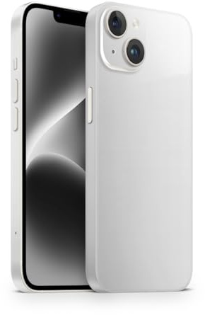 TF Skins Film de protection pour l'arrière et les côtés de l'iPhone 13 - Aspect élégant - Avec protection de l'appareil photo - Protection contre les rayures (blanc brillant)