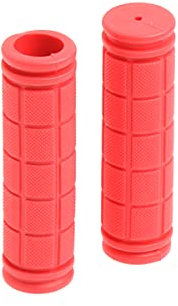 1 Paar Kinder-Fahrradgriffe, rutschfest, Gummi, für BMX, MTB, Fahrrad, Mountainbike, Roller, zusammenklappbar (rot)