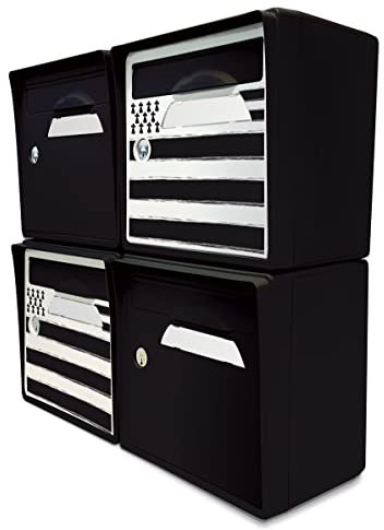 Pack de 4 boîtes aux Lettres murales - 2X Breizh - 2X Noir Intense