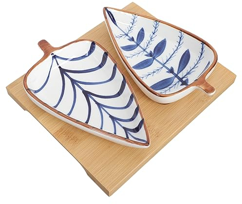 1 Juego de Ensaladera de Madera Mini Platos Bandeja de Servidor Plato de Frutas Tazones de Salsa de Soja Novedad Plato de Ensalada Platillos Tazón Platos de Salsa Platos de Condimento Kit de Plato de