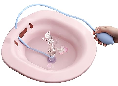 Samnuerly Sitzbad für Toilettensitz, Hämorrhoiden-Pflegebecken nach der Geburt, Sitzbadewanne zur Beruhigung und Reinigung von Vagina und Anal, Vaginaldampfwanne, Pink1,39x40cm (Pink1 39x40cm)