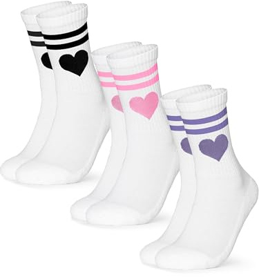 Occulto tennis strumpor hjärta kvinnor 3 pack (modell: Venus) Svart Rosa Lila 39-42
